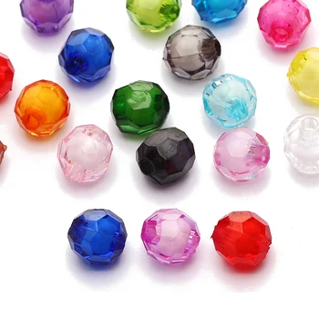 50Pcs/lote 8 de 10 mm de colores Transparente Facetado de Acrílico Perlas Ovaladas Suelto Espaciador Perlas Para la Joyería de Bricolaje Pulsera Accesorios