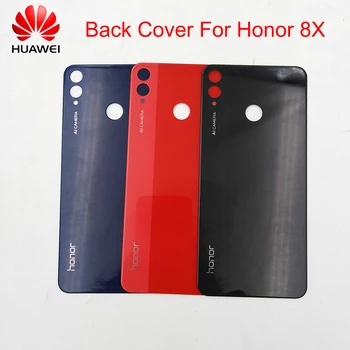 Para Huawei Honor 8X Cubierta de la Batería de la caja Trasera de la Puerta de Caso del Panel de Piezas de Repuesto Para Honrar 8 X Con la etiqueta Engomada Adhesiva y Logotipo