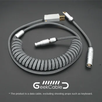 GeekCable Personalizado DIY Manual de Mecánica del Cable del Teclado los Datos de la MASCOTA de Nylon Trenzado Fluorescente de color Gris Teclado Enlace de Extensión