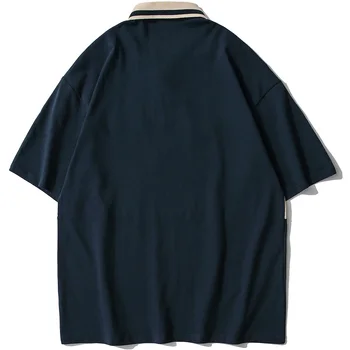 Aolamegs Patchwork Camisetas De Polo De Los Hombres Casual De Dibujos Animados Oso De Impresión De Manga Corta Camiseta Masculina De Verano De La Moda De Harajuku Streetwear Camisa De Polo
