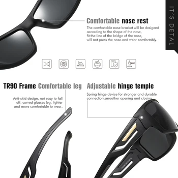 De Calidad superior de TR90 marco de Deporte al aire libre a prueba de viento Gafas de sol Polarizadas Para los Hombres de Conducción Gafas de Sol Masculinas Gafas Anti-reflejos de las Gafas