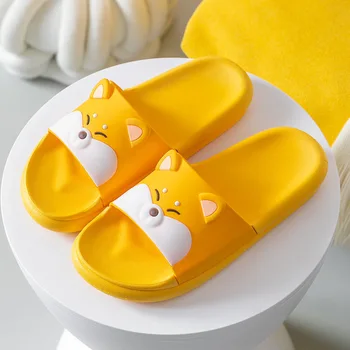 LLUUMIU Mujeres Zapatillas 2021 Nuevo Verano Casual Zapatos de Playa Pareja Interior antideslizante Diapositivas cuarto de Baño-Cama Exclusivo Flip Flops amarillo