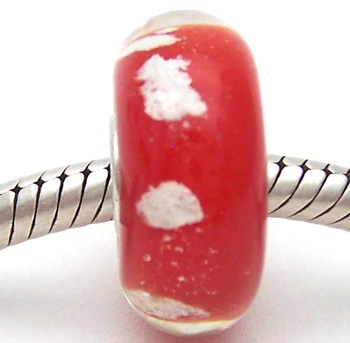 PJG971 S925 Plata de ley Perlas de Cristal de Murano perlas de Ajuste Europeo Encantos de la Pulsera de los encantos de bricolaje joyas de Murano GlassBeads