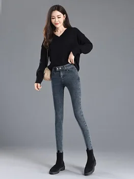 2020 nuevos pantalones vaqueros de las mujeres flaco slim stretch de alta cintura delgada pantalones vaqueros de moda de alta calidad