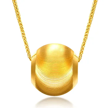 CHUHAN 999 Oro de la Perla Colgante de 18 quilates Collar 3D de oro duro de ojo de Gato de oro pequeñas perlas de AU750 Chopin O cadena en forma de cadena de la joyería Fina