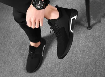La moda de los zapatos de los hombres solteros de algodón transpirable zapatillas de deporte de los hombres de corea Británico único zapatos deportivos negros y zapatos casuales