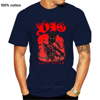 Dio - Holy Diver - Estadounidense de Heavy Metal de la Banda , Negro Camiseta - Tallas : S A 7xl Impresión de camiseta de los Hombres de Verano