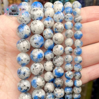 6-10mm Piedra Natural Gris Azul Irregular K2 Jaspers Ronda Suelto Espaciador Perlas De BRICOLAJE, Joyería de la Pulsera del Collar de la Accessories15