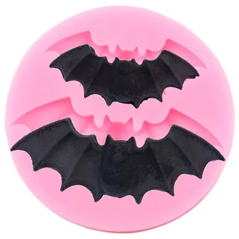 3D Bat Molde de Silicona DIY de Halloween Decoración de la Torta de las Herramientas de la Magdalena de Topper Fondant Moldes de Dulces de la Arcilla del Polímero Moldes de Chocolate