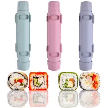 Manual de cocina Sushi Roll Haciendo PP cilíndrico barril de sushi del molde Gadgets 