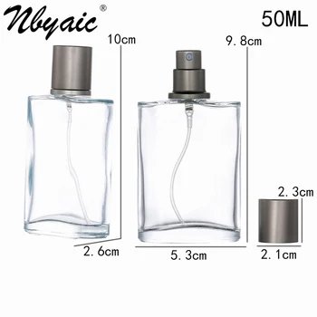 Nbyaic 50pcs Perfume sub-embotellado de cristal vacía botella de spray 50ml de reemplazo de la loción de 30 ml portátil transparente botella de perfume