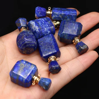 1pcNatural de Piedra Piedra Semi-preciosa Botella de Perfume Colgante de Lapislázuli para la Fabricación de Joyas Encantos DIY Collar de Accesorios