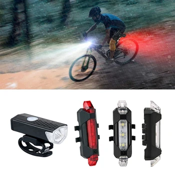 Impermeable de la Bicicleta Posterior de la Luz trasera de Carga USB LED de MTB Ciclismo en Bicicleta de Luz de Seguridad para Montar Advertencia de las luces traseras Conjunto de Accesorios de Moto