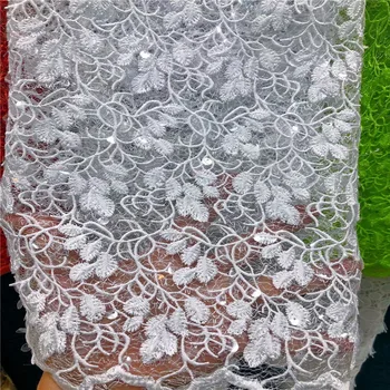 Nueva Llegada de la alta calidad africanas del cordón de la tela de encaje química de encaje soluble en agua de la tela de encaje guipure para la fiesta de boda GDP003