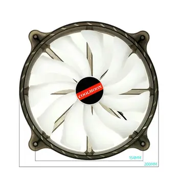 Caliente De La Venta！！COOLMOON CR200 RGB Fan de Silencio del Gran Volumen de Aire de 20 cm de Rodamiento Luminoso Ventilador de Refrigeración para el Caso de PC De Intel Para AMD