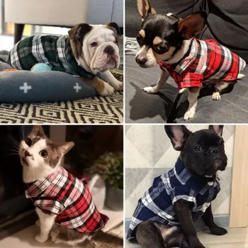 2021 Nueva Moda De Verano Para Mascotas Ropa De Moda Perro Plaid Camiseta De Cómodo Cachorro Camisetas De Pequeñas Y Medianas Perros De Ropa