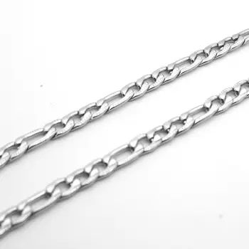 MxGxFam ( 50/60/70/80 cm x 7 mm ) 316L de acero de Titanio Blanco Largo Estampado de 3:1 de Collares para Hombres de la Moda de Joyería No se Desvanecen