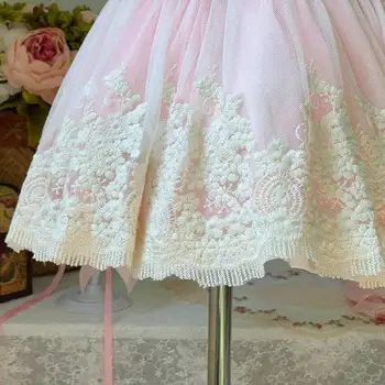 2PCS Verano Lolita española Vintag Princesa sin Mangas lazo Rosa Vestido de Bola Vestido Para las Niñas de Bebé de Cumpleaños Gife Parte de Turquía de Pascua
