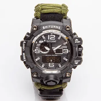 SHIYUNME Hombres Militares del Ejército de Relojes para Hombre de la Brújula al aire libre Impermeable del Deporte reloj de Pulsera de Doble Pantalla de Reloj Masculino Relogio Masculino