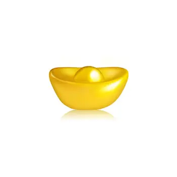 Joyería 24K Oro Amarillo de las Mujeres de la Suerte de 3D Yuan bao de Bolas de 0,4-0,8 g