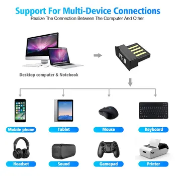 Inalámbrica Bluetooth USB Adaptador de 5.0 para el Equipo de Bluetooth Dongle USB Bluetooth 4.0 PC Adaptador de Bluetooth Transmisor-Receptor de