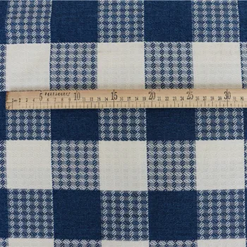 A cuadros de Algodón de Lino de la Tela Por Metros para el Sofá, Cubierta de un Mantel de Costura Diy Tela de Tapicería Textil Engrosamiento de la Llanura de Lona Por