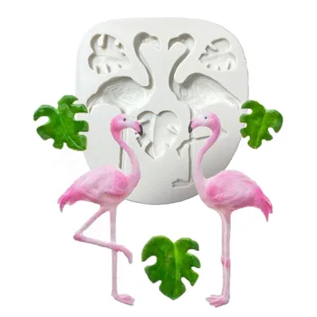 Hoja de Fondant Decoración de la Torta de Herramientas de BRICOLAJE Tortuga Flamingo de Silicona Moldes de Hojas de Cupcake de Chocolate Gumpaste Dulces Moldes de Arcilla
