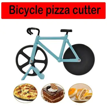 Bicicleta de acero Pizza Cuchillo Creativo de Bicicletas Pizza Vitrocerámica Hogar Pastelera para Hornear utensilios de Cocina, Cortadora de Pan de Torta I2M0