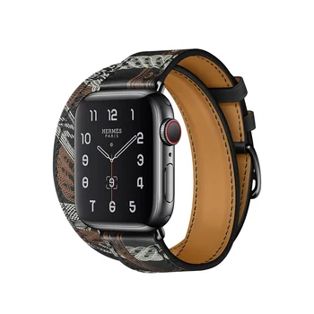 Genuino de la Correa de cuero Para Apple watch banda 6 5 4 44 mm 40 mm Doble Tour iwatch 3 2 42 mm 38 mm pulsera de aple ver los Accesorios