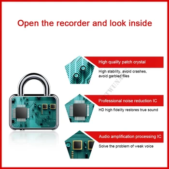 STTWUNAKE mini grabadora de voz grabación de dictáfono activado micro de sonido de audio digital en secreto grabar pequeño dispositivo flash USB