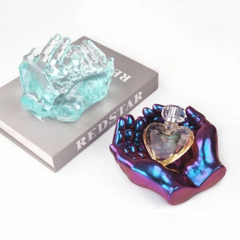 BRICOLAJE de Epoxy de Cristal de Resina de Silicona Molde de la Dos-mano Modelo de Plato Cenicero Espejo Epoxi Molde