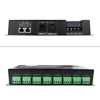 DC5V 12V 24V 24 canales DMX512 decodificador 3A*24CH solo color RGB de la tira del led de iluminación de Escenario controlador PWM DMX512/1990 de la señal