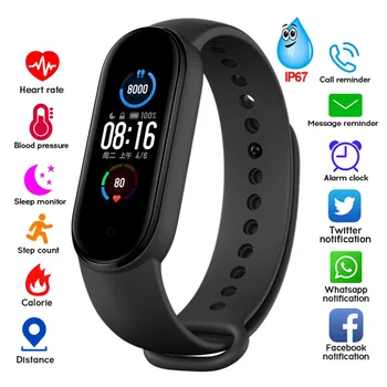 M5 Reloj Inteligente De Los Hombres Y Mujeres De Fitness Tracker Podómetro De La Frecuencia Cardíaca El Corazón De La Presión De Monitor De Estado De Bluetooth Smart Pulsera