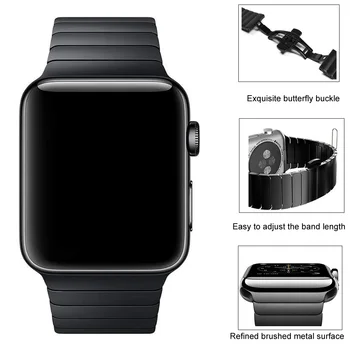 El hombre de la Pulsera para el Apple Watch 6 5 4 Correa de 44 mm de 40 mm de Acero Inoxidable Correa para el Iwatch SE Banda de Metal de Negocios 42mm 38mm Reloj