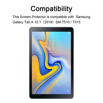 2 piezas de 9H a Prueba de Arañazos de Cristal Templado para Samsung Galaxy Tab de 10.1 pulgadas 2019 SM-T510 T515 Ultra Clear Protector de Pantalla de HD