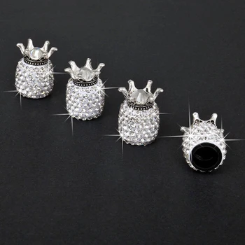 Pack de 4 diamantes de imitación de Aire de las Llantas del Vástago de la Válvula Caps Cubiertas para Coches Suv Camiones Auto