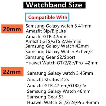 22/20mm Correa de Reloj Para Amazfit GTS/Bip/2/2e/GTS2 de Silicona Smartwatch Reloj de Pulsera de la correa de Huawei reloj gt gt2 3 pro correa