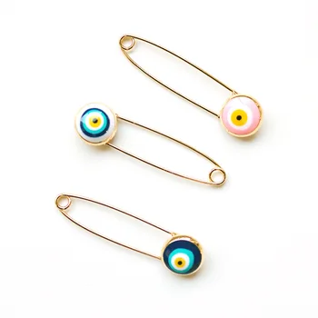 Ojo azul de la joyería broche de oro pin simple Turquía ojo broche de hebilla clip de la moda de joyería de los hombres y las mujeres