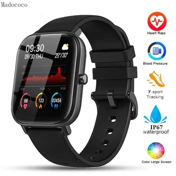 P8 Reloj Inteligente Hombres Mujeres Total Toque IP67 Impermeable de Fitness Tracker Deporte Monitor de Ritmo Cardíaco Smartwatch para Amazfit Gts Xiaomi