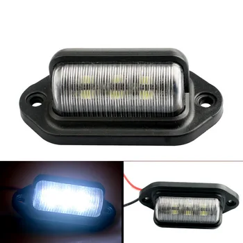 2 piezas de la prenda Impermeable De 6 LEDs de la Placa de la Licencia de Luz 12V de Licencia de la Luz de la Placa de la Luz Trasera del Remolque Paso de la Lámpara para Coche Barco RV Camión