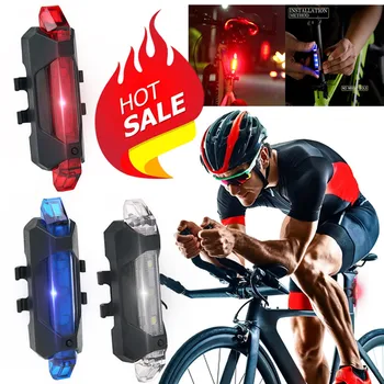 La Luz de la bicicleta del LED USB de Carga de la Moto Posterior de la luz trasera de Ciclismo de Montaña Impermeable 4 Modos de Lámpara de la Linterna de Mtb de la Bicicleta Accesorios
