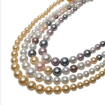 6-16mm Torre Naturales de Concha de Perla Collar de Imitación de la Perla Collar de Perlas de Tamaño de las Mujeres de la Boda del Collar de Dar a la Madre el Mejor Regalo
