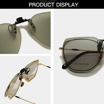 La moda levante el Clip En las Gafas de sol Para Hombres Clásico Fotocromáticas de Gafas de Sol de Lujo de la Marca del Diseñador de Gafas Polarizadas gafas de sol