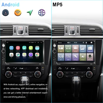 Podofo Reproductor Multimedia Android 2 Din para Radio de Coche DVD GPS WIFI Para Nissan, Toyota, Volkswagen, Mazda Kia, VW, Peugeot, Hyundai LADA