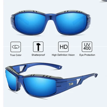 2020 Daiwa de los Hombres al aire libre UV Protección Gafas de sol de Pesca Gafas de sol Polarizadas a prueba de Polvo a prueba de Arena Ciclismo Gafas UV400
