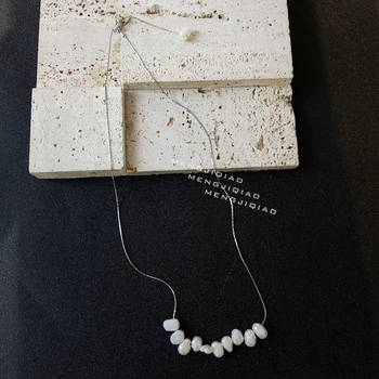 MENGJIQIAO Japón corea del Estilo Elegante de agua Dulce Collar de Perlas Para las Mujeres de las Señoras de la Boda Collares de la Joyería Kolye Regalos