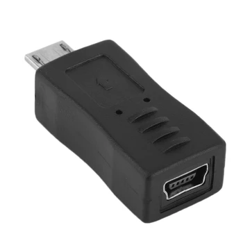 Universal Adaptador de Mini USB a Mini USB Hembra a Micro USB Macho Conector Adaptador Convertidor Negro