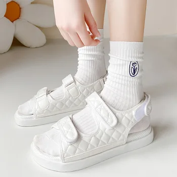 De dibujos animados calcetines animal print blanco lindo meias japonés deporte de moda sokken mujeres kawaii calcetines mujer mujer skarpetki damskie