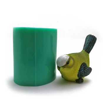 DIY 3D de Silicona de Aves Moldes Para Decoración de Pastel de Simulación de Cuco de Jabón en Forma de Sal Escultura de Chocolate del Molde de Yeso de la Vela de Moldes