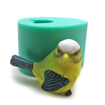 DIY 3D de Silicona de Aves Moldes Para Decoración de Pastel de Simulación de Cuco de Jabón en Forma de Sal Escultura de Chocolate del Molde de Yeso de la Vela de Moldes